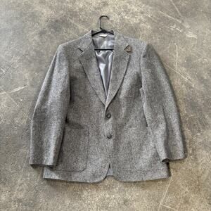 Vintage Stewart County Tweed Blazer Jacket Mens 42 Tan Wool Trial Elbow Patch